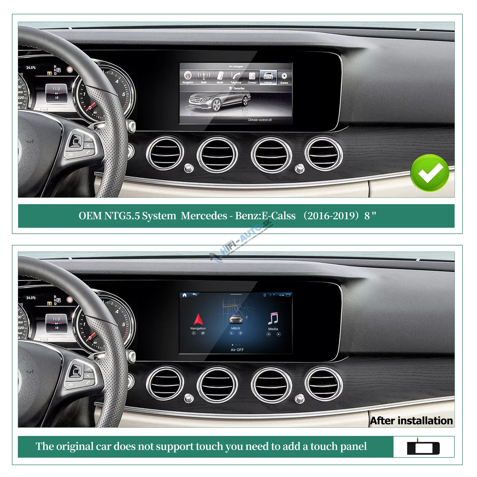 Android Auto + CarPlay + Android pre Mercedes E