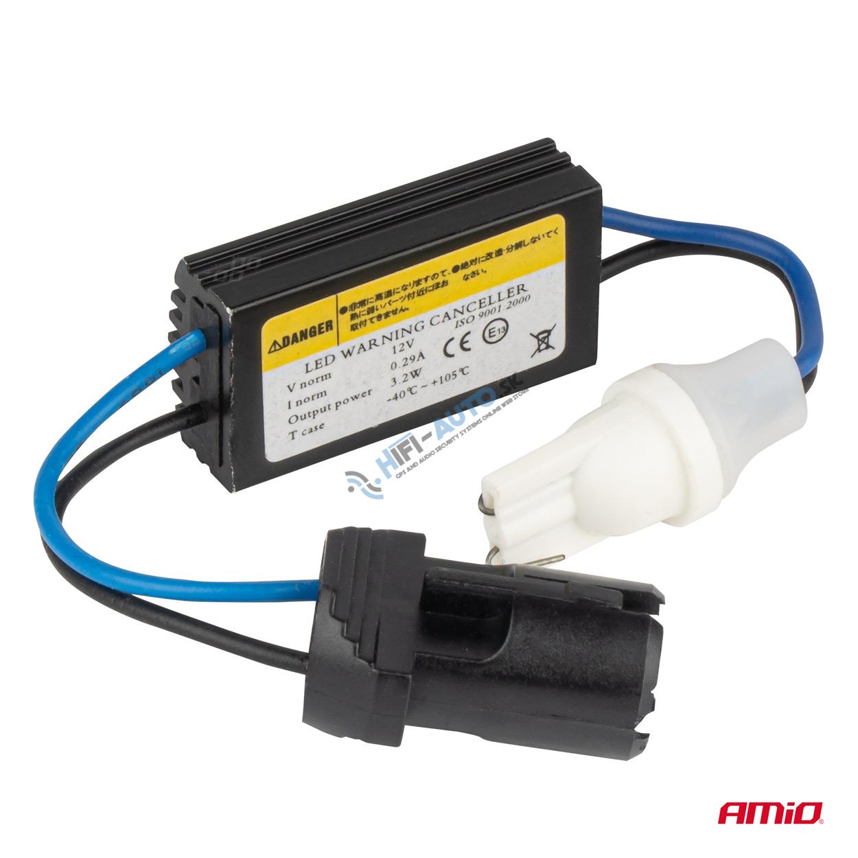 CANBUS rezistor pre LED žiarovky 12V 3.2W T10 zástrčka a zásuvka