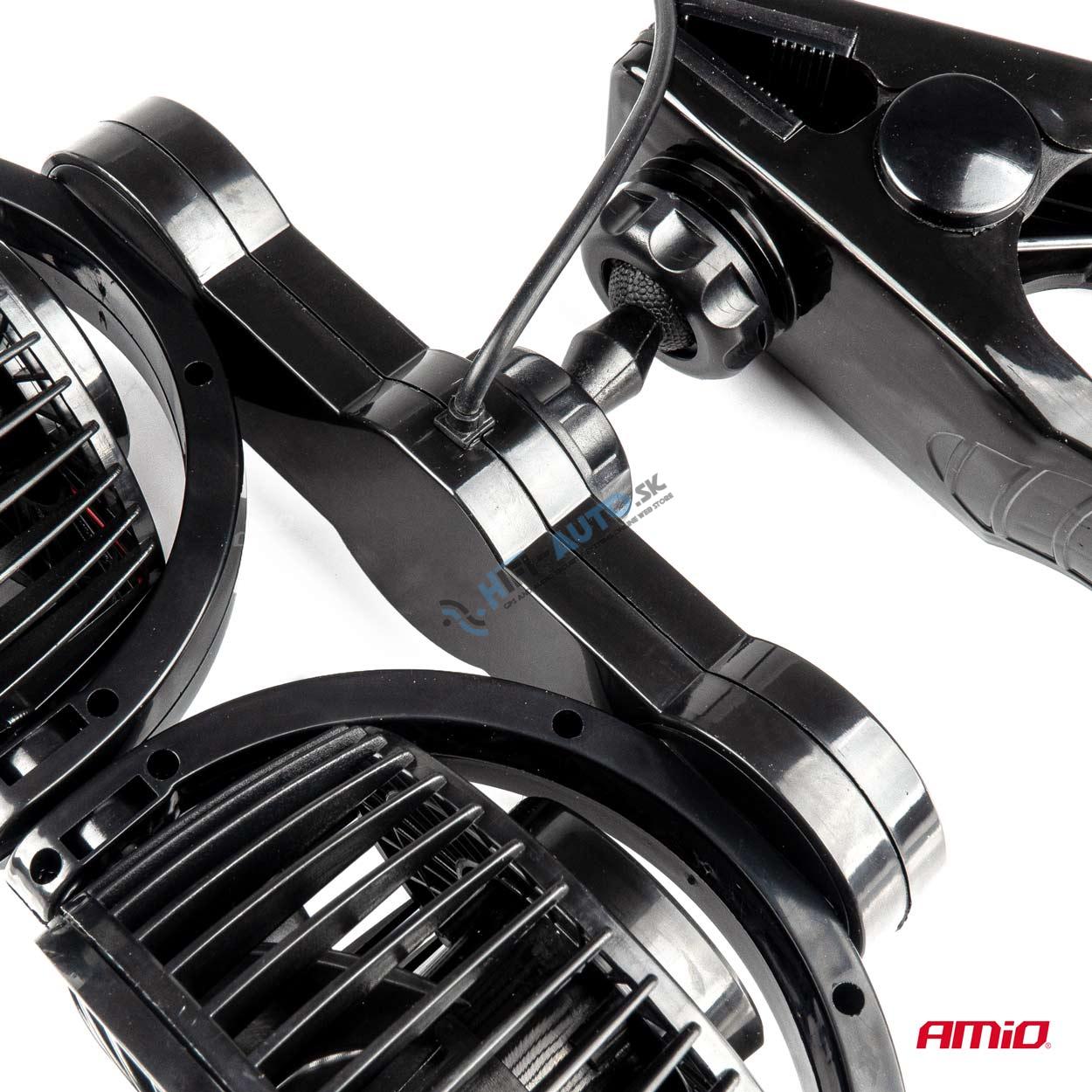 Ventilátor do auta s klipom 2x4" 12V