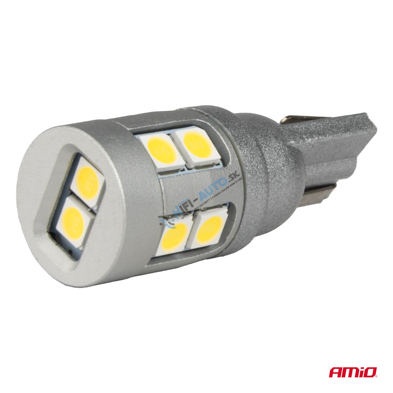 LED žiarovka CANBUS T10 W5W 12 SMD 3030 Biela 12V 24V