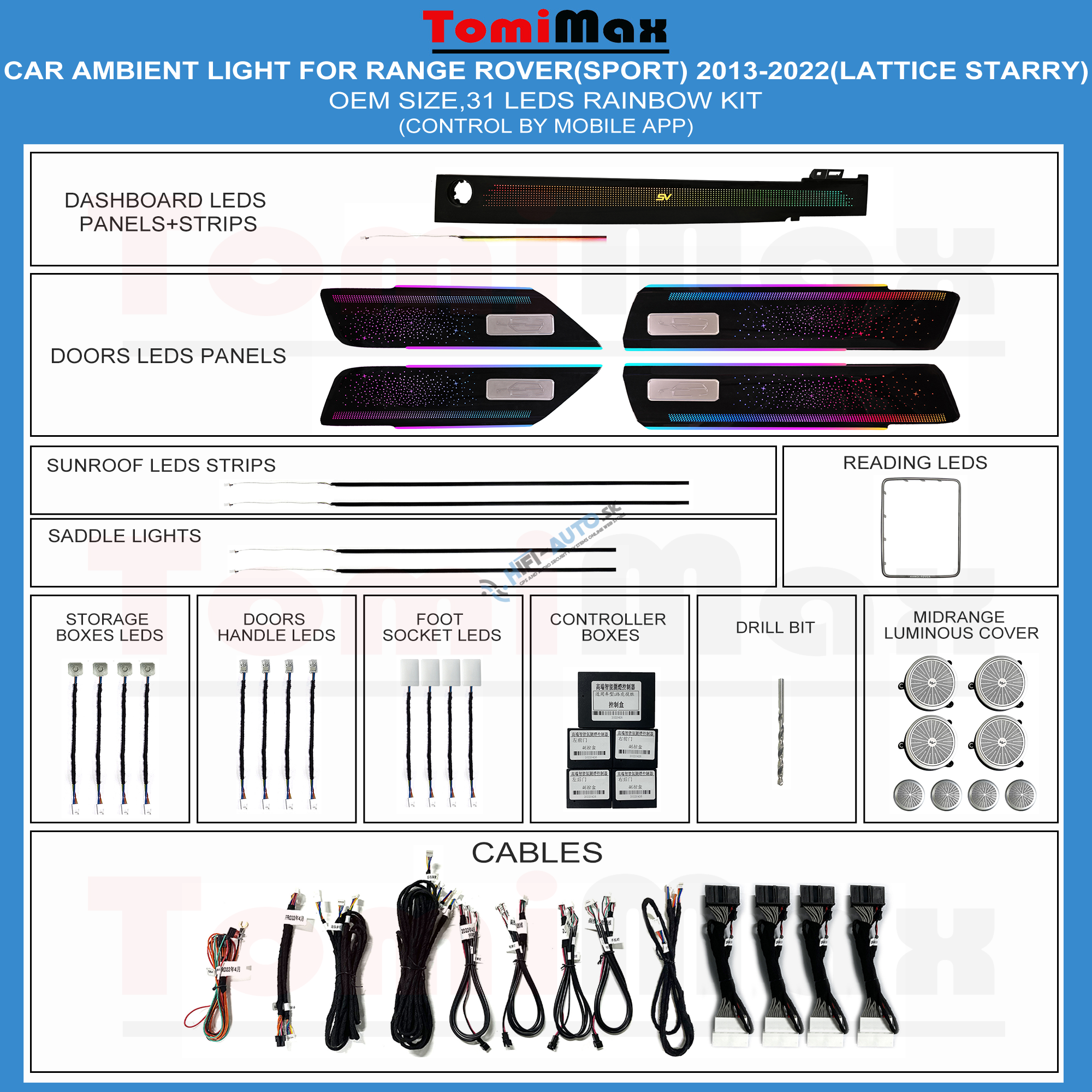 Ambientné osvetlenie Range Rover SV 2013-2022