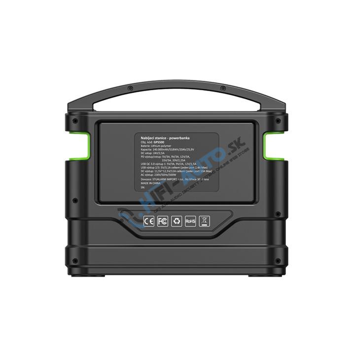 Nabíjacia stanica CARCLEVER - powerbanka, 140.000mAh, AC-500W