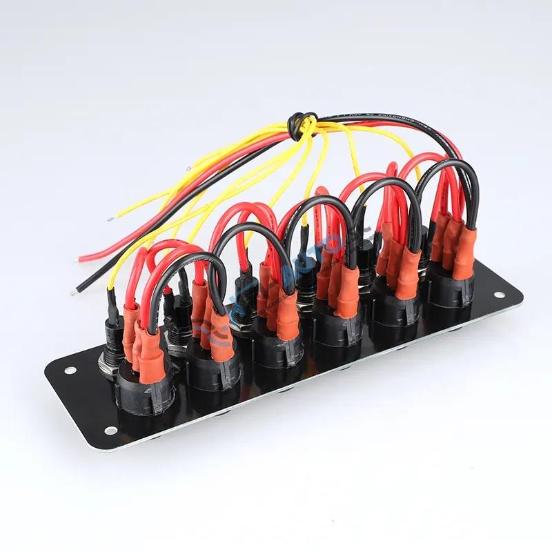 Panel s 6x spínačmi + 6x poistky, 12/24V