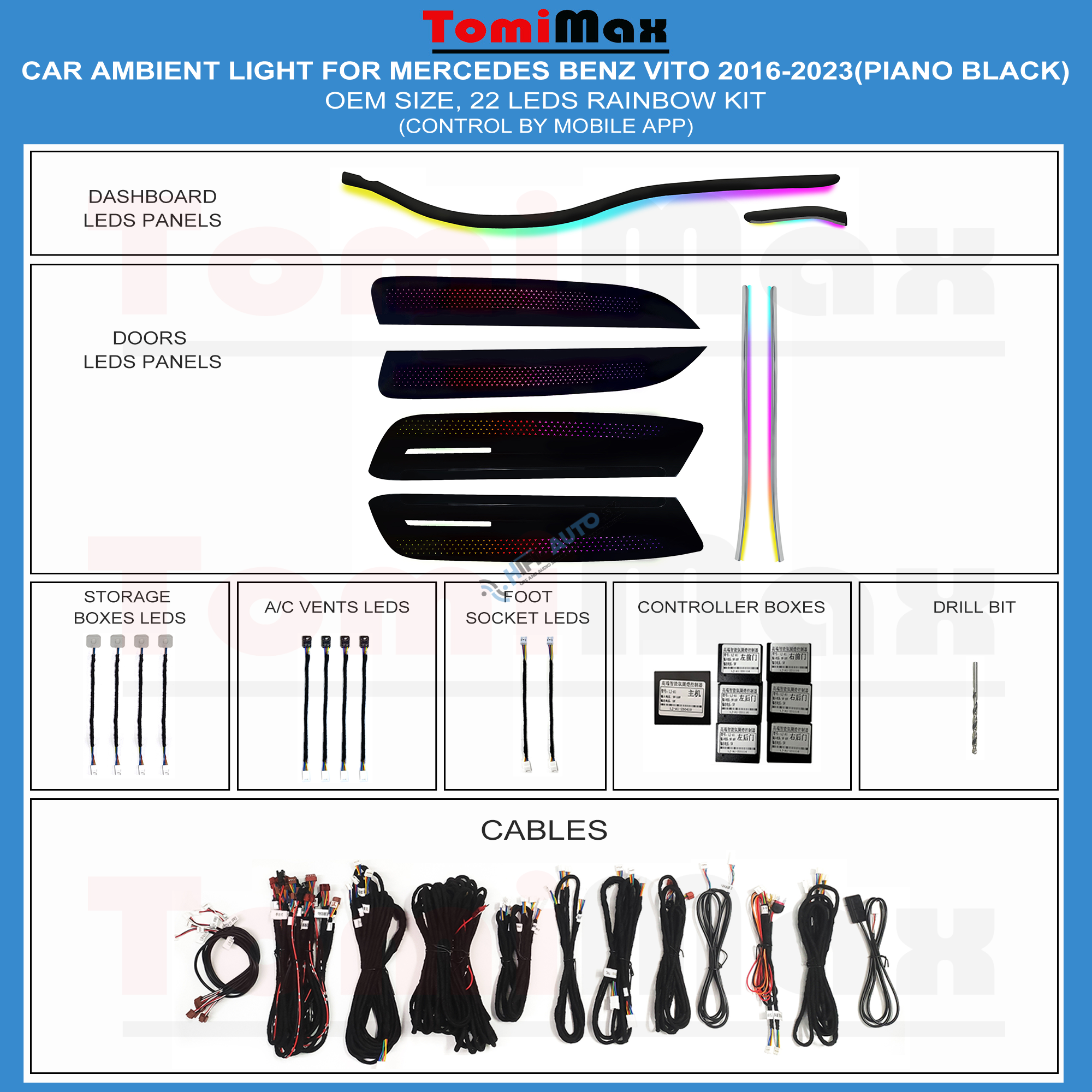 Ambientné osvetlenie Mercedes Vito 2016-2022