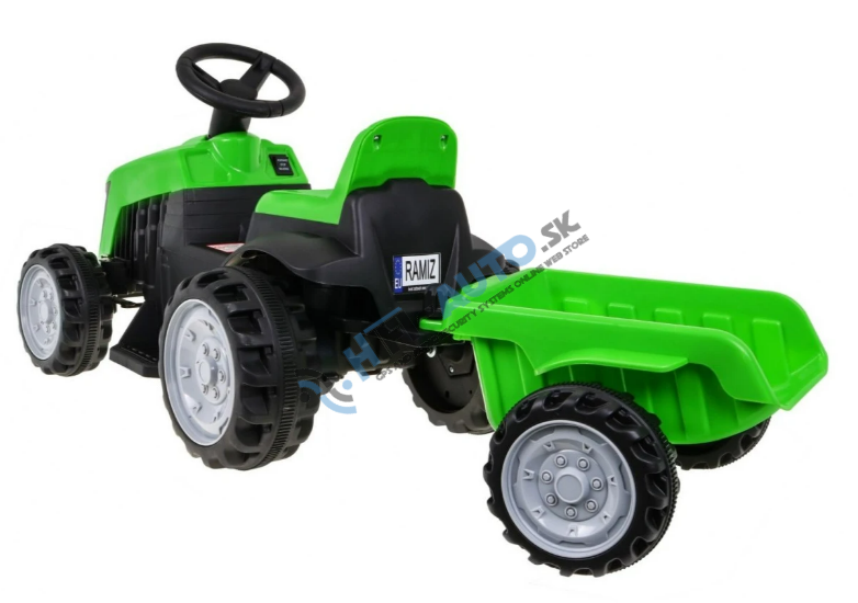 Traktor s prívesom zelený