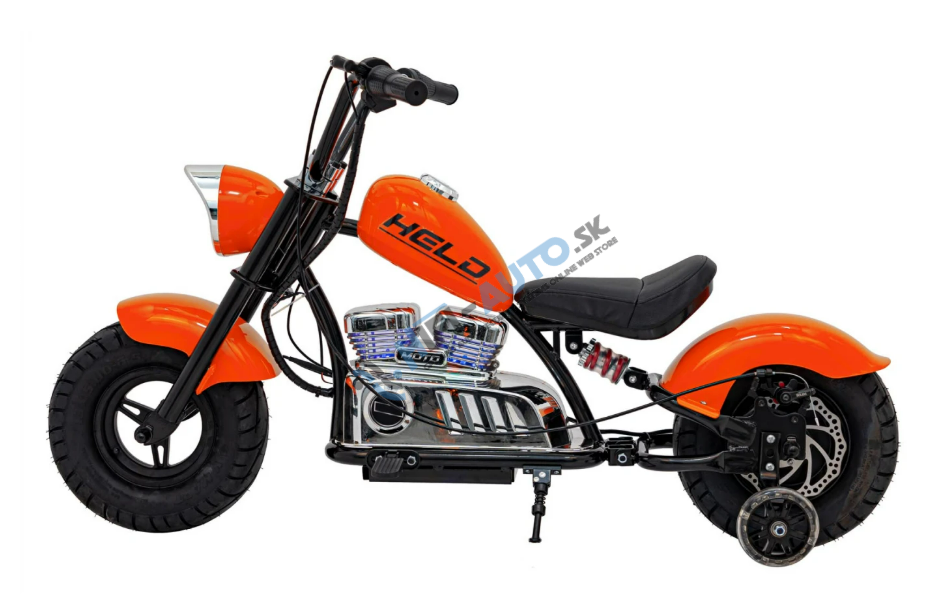 Elektrická motorka Chopper Warrior – oranžová