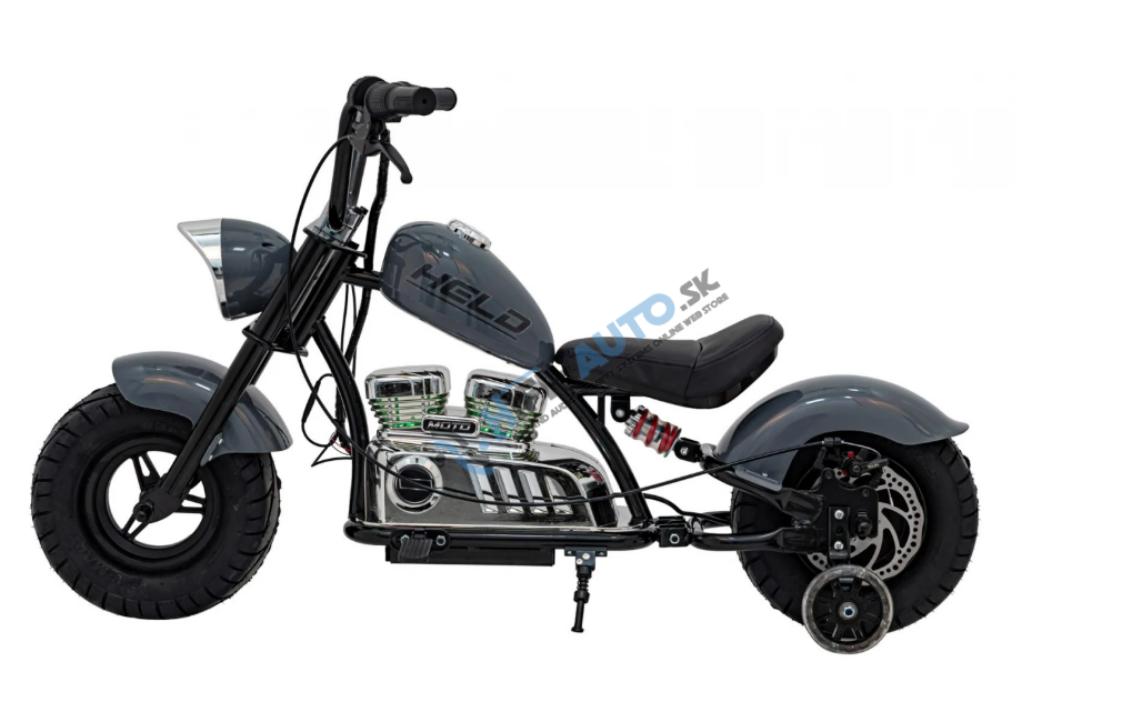 Elektrická motorka Chopper Warrior – sivá