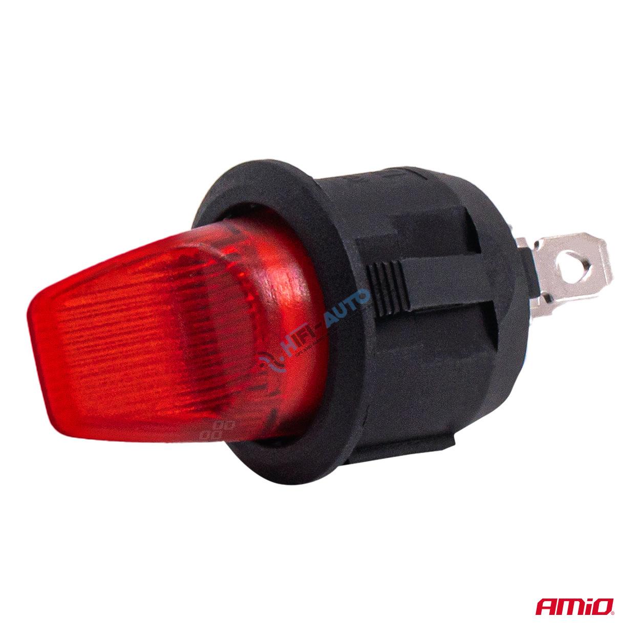 Prepínač s červeným podsvietením 20A 12V