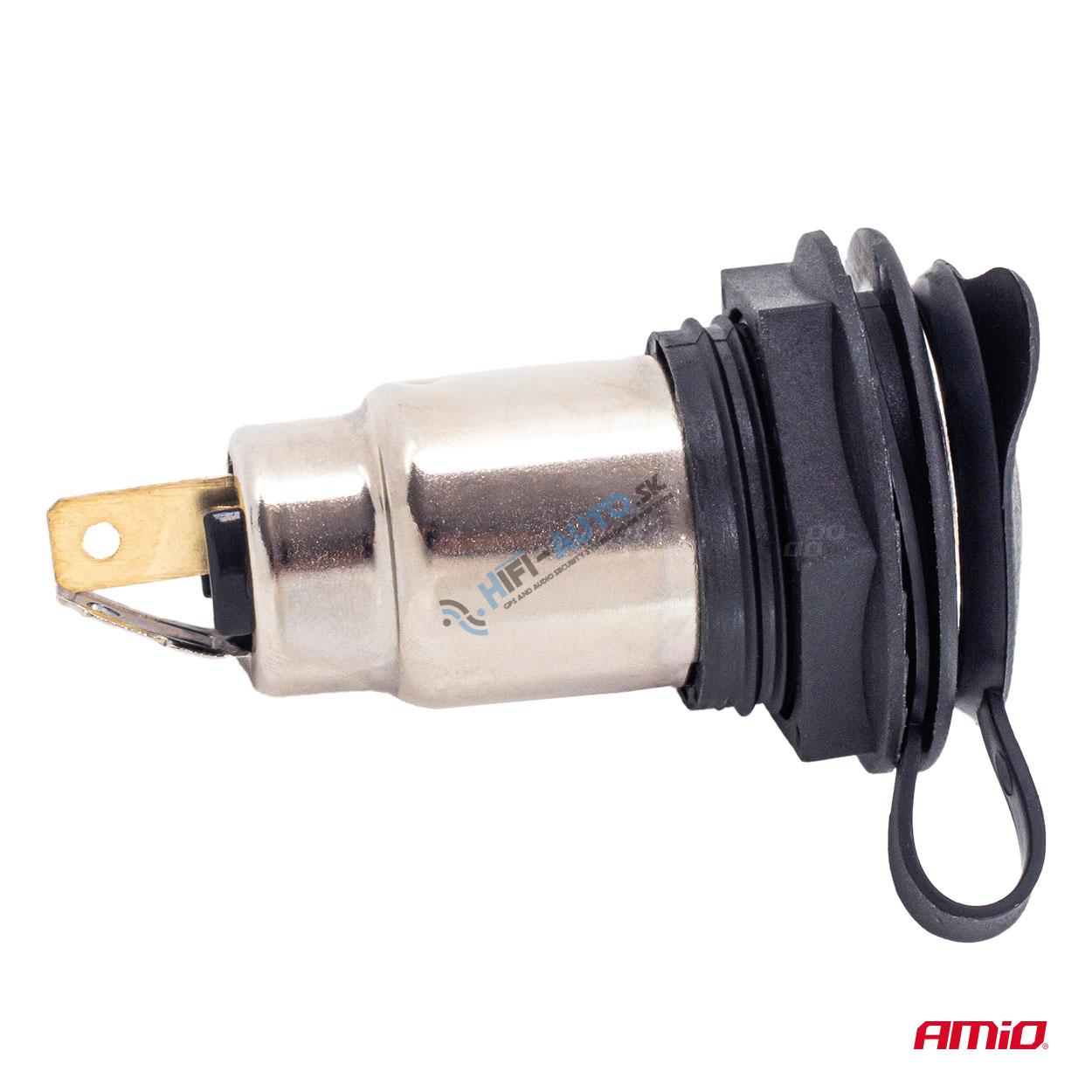 Prídavná zásuvka s klapkou, skrutkovacia, 250 W, 12 V, 24 V