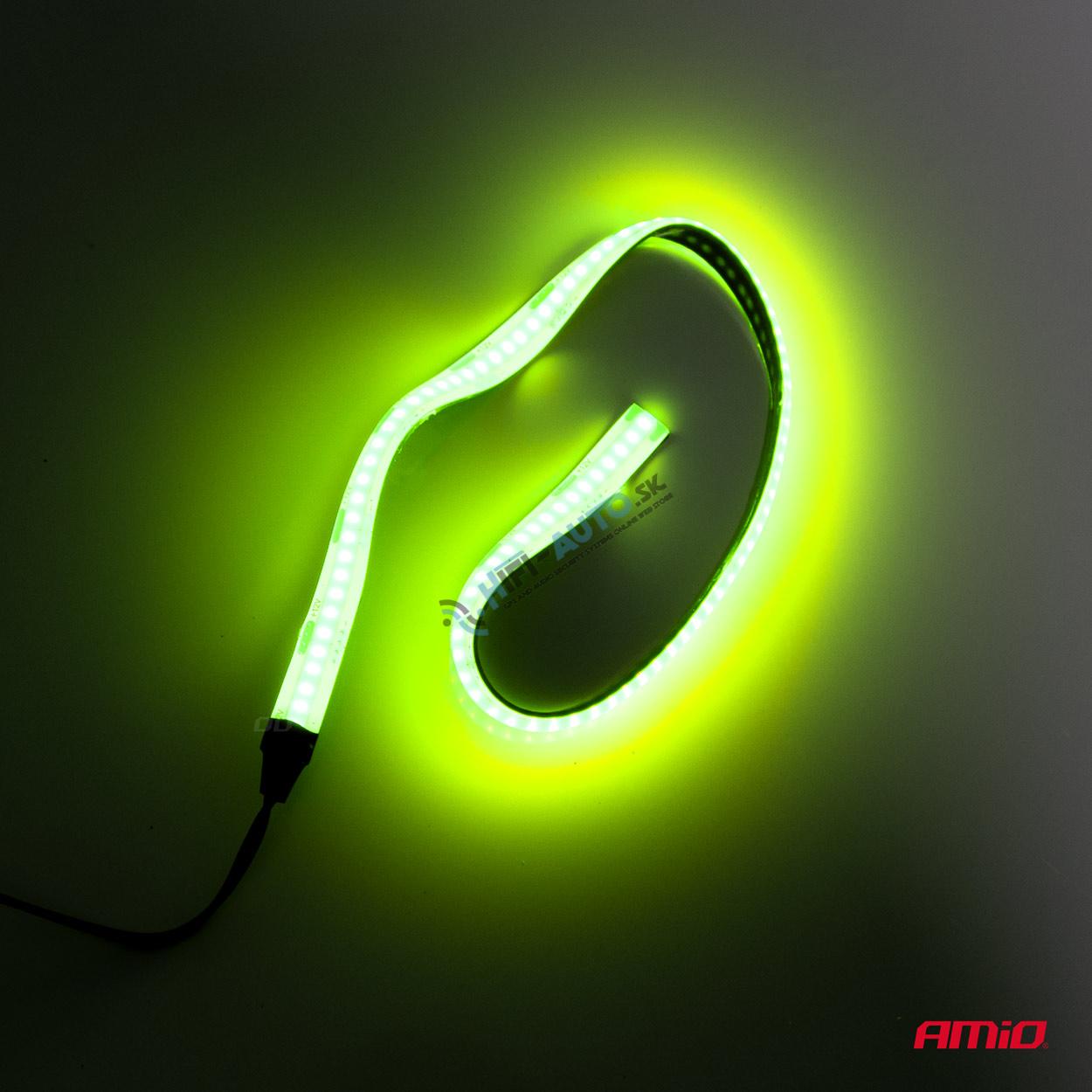 COB LED pásiky do auta zelené 2x30cm