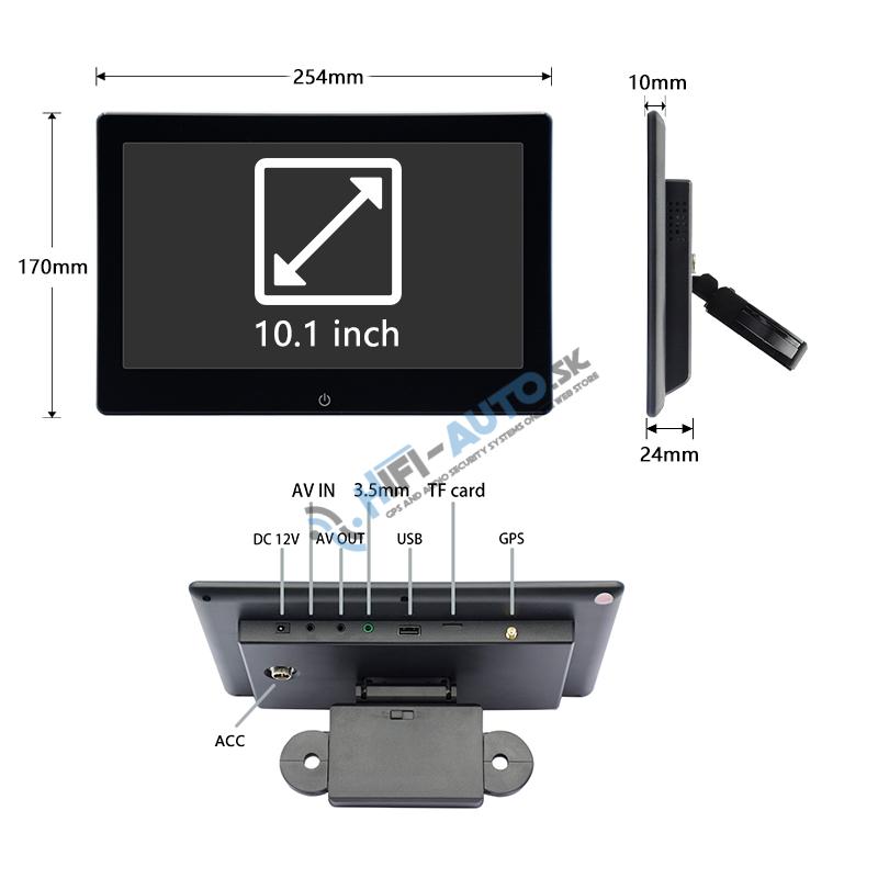 ANDROID 10,1” 4k monitor na opierku WIFI, USB, BT, ambientné osvetlenie