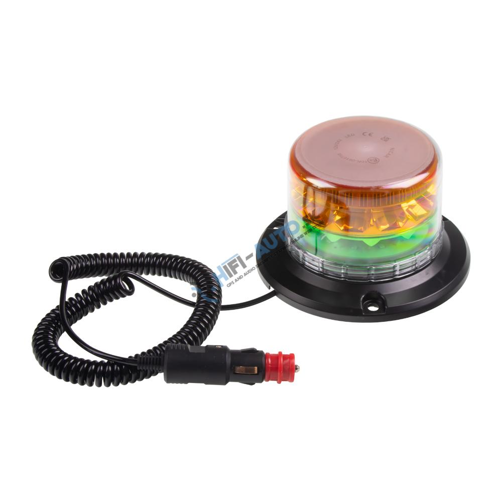 LED maják, 12-24V, 24xLED zelený/oranžový, magnet
