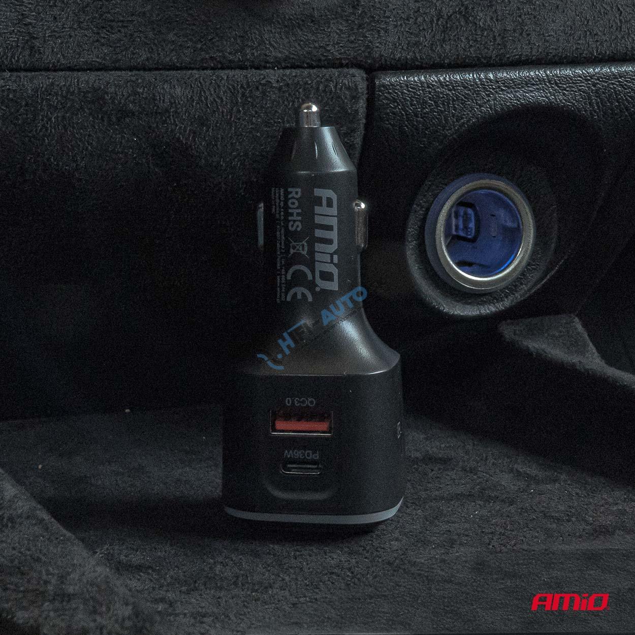 FM transmitter 1×USB-A 2×USB-C 12/24V