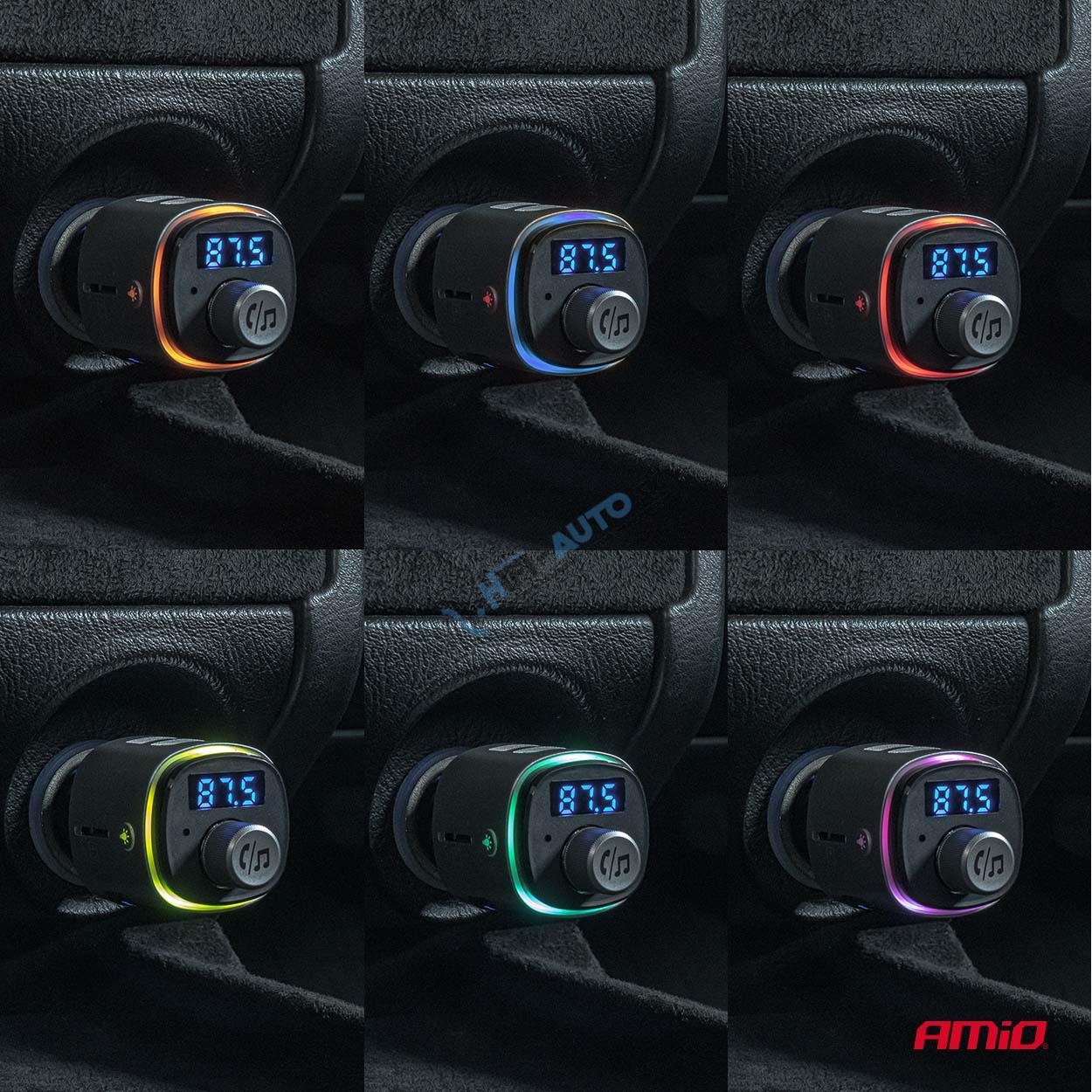 FM transmitter 2×USB-A microSD 12/24V