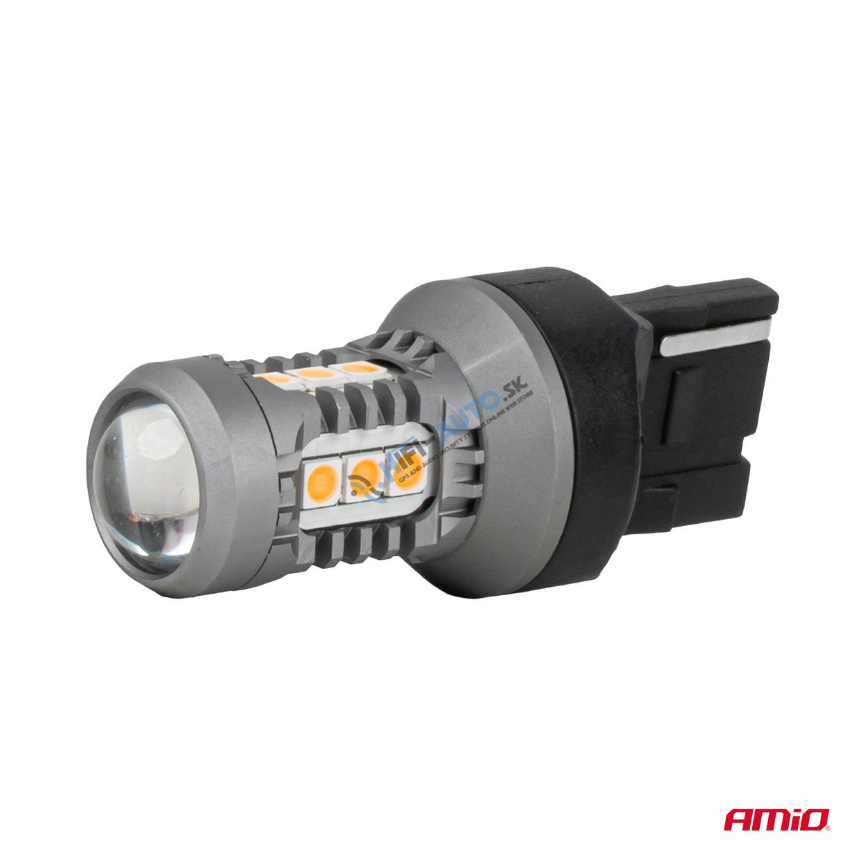 LED žiarovky STANDARD 7440 WY21W 3030 15SMD Orange 12/24V