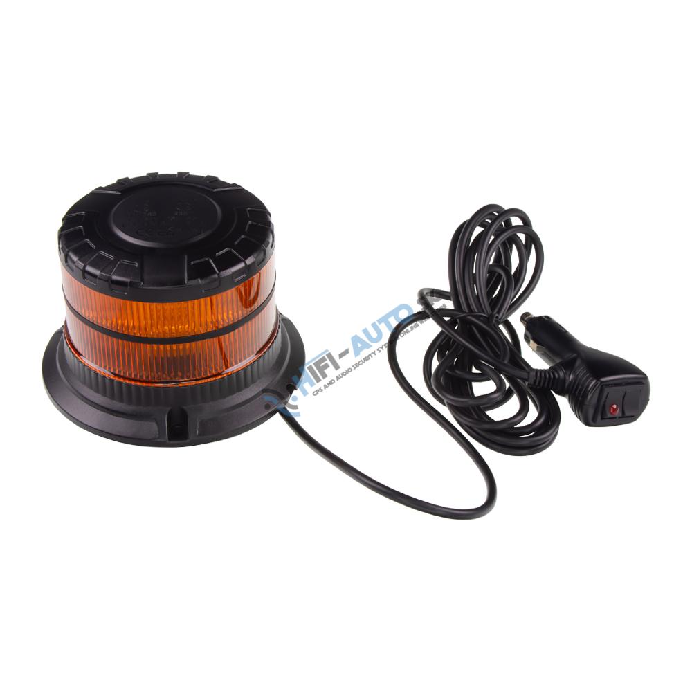 LED maják, 12-24V, 16xLED oranžový, magnet, ECE R65