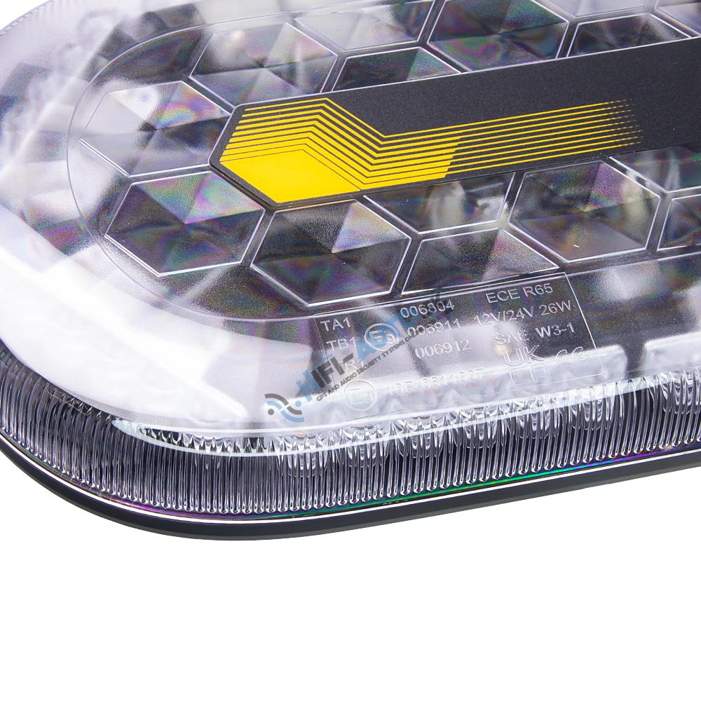 Mini LED rampa, oranžová, 48xLED, 12-24V, 328mm, ECE R65, pevná montáž