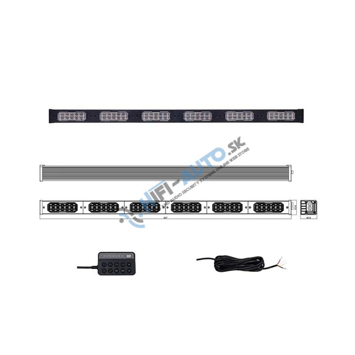 LED alej vodeodolná (IP67) 12-24V, 72x LED 1W, oranžová 927mm, d.o., ECE R65