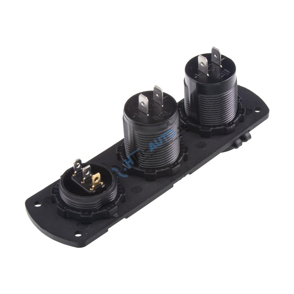 Panel s 1x spínačom, voltmeter + 2x USB zásuvka, 12/24V