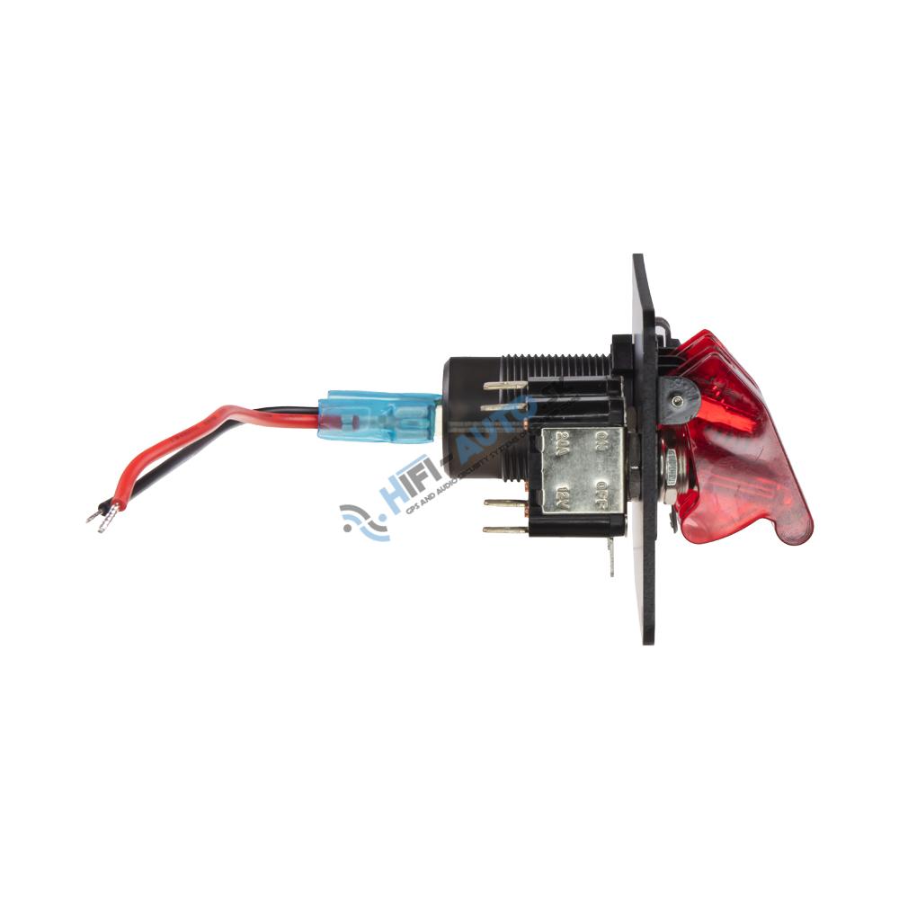 Panel s 2x spínačmi + 2xUSB, 1xUSB-C + voltmeter 12V