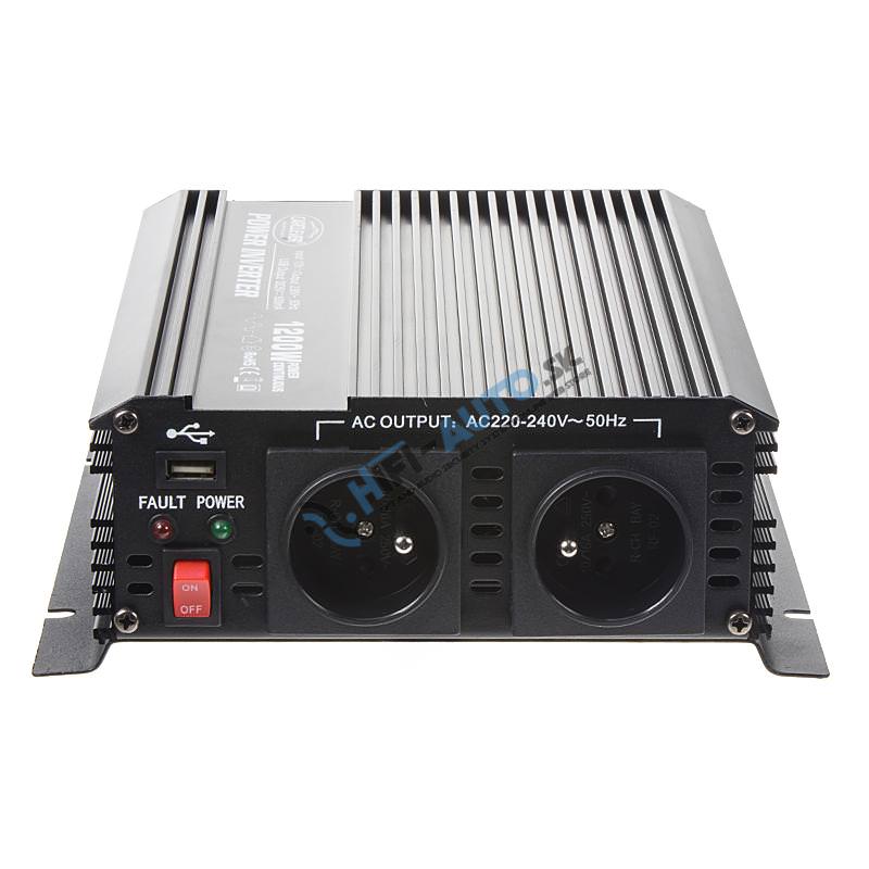 Menič napätia z 12/230V + USB, 1200 W