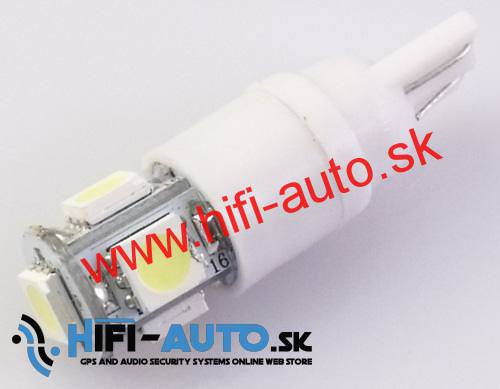 Autožiarovka T10, 5xled, biela, 5050 SMD
