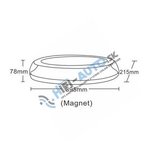 LED rampa oranžová, 32LEDx3W, magnet, 12-24V, 395 mm, ECE R65 R10