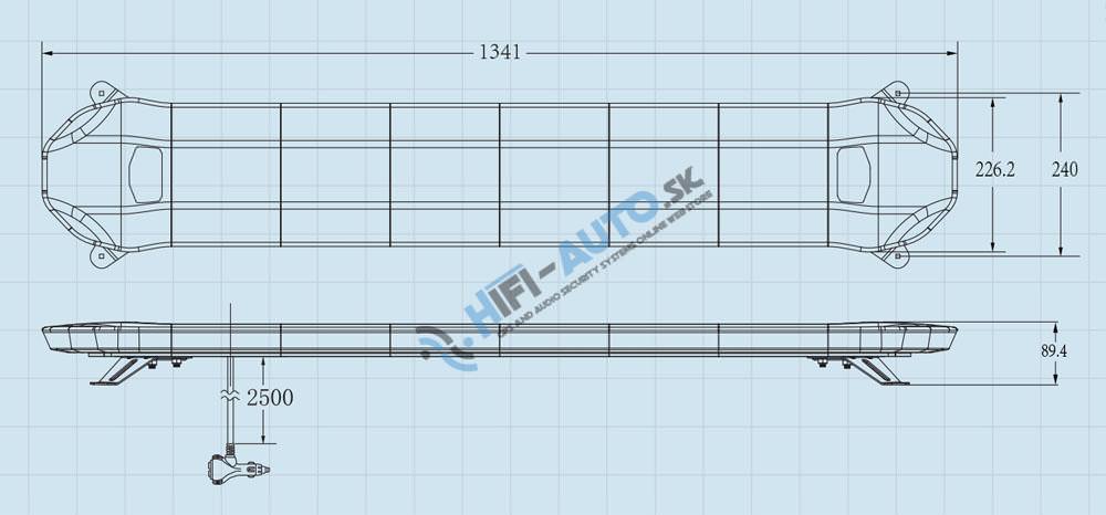 LED rampa 1341 mm, modrá, 12-24V, ECE R65