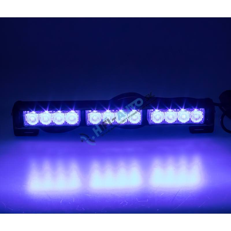 LED svetelná alej, 12xLED 3W, modrá 360 mm, ECE R10