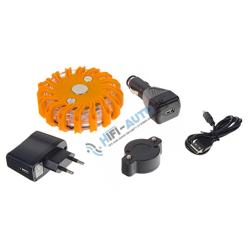 LED výstražné svetlo 16LED, oranžové 