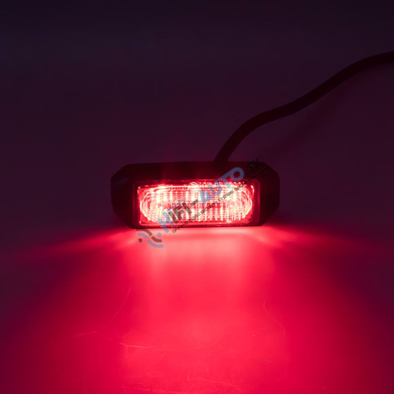SLIM výstražné LED svetlo vonkajšie, červené, 12-24V, ECE R10