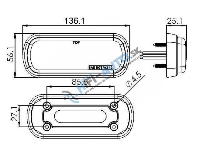 PROFI výstražné LED svetlo vonkajšie, 12-24V, ECE R10