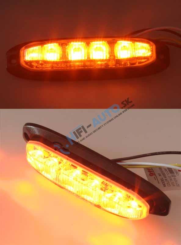 PROFI výstražné LED svetlo vonkajšie, oranžové, 12-24V, ECE R65