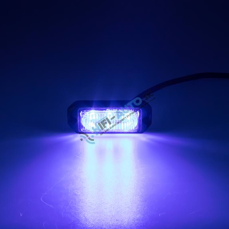 SLIM výstražné LED svetlo vonkajšie, modré, 12-24V, ECE R65
