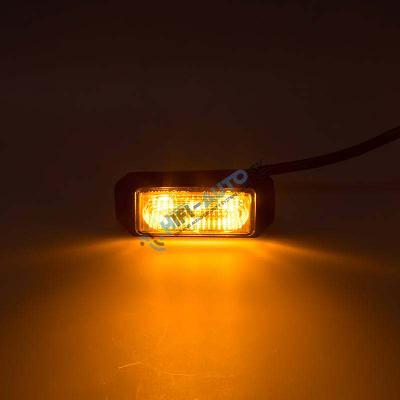 SLIM výstražné LED svetlo vonkajšie, oranžové, 12-24V, ECE R65