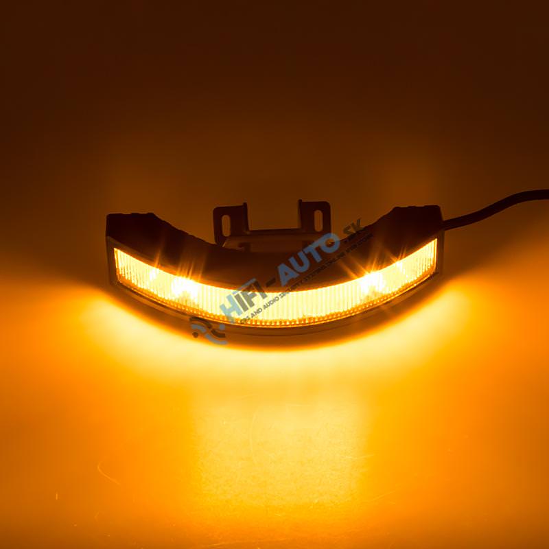 Výstražné LED svetlo vonkajšie, 12-24V, 12x3W, oranžové, ECE R65