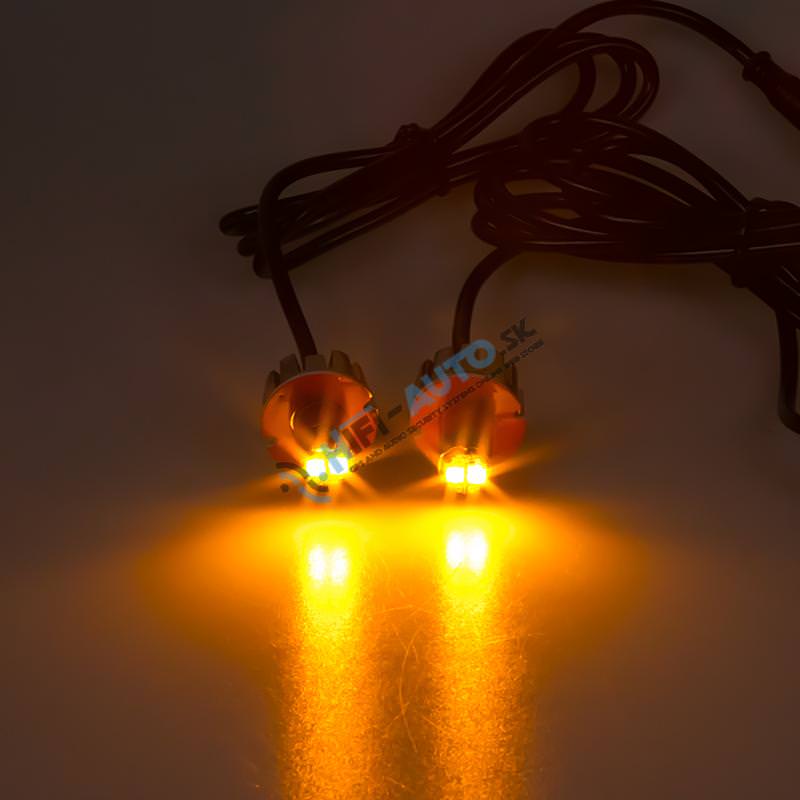 LED stroboskop oranžový 2x3W, 12-24V