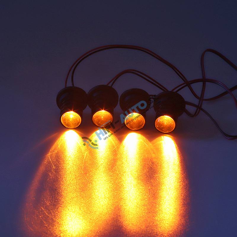 LED stroboskop oranžový  4ks 1 W