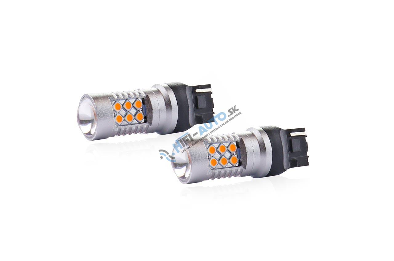 Autožiarovka T20 1156 jantárová CANBUS 24xled 12V/24V