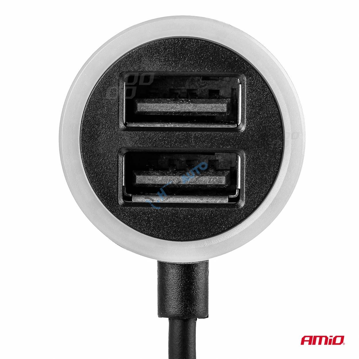 Nabíjačka do auta 12/24V iOS + 2x USB 2.4A PCH PRO-02