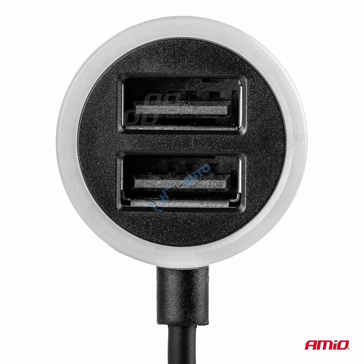 Nabíjačka do auta 12/24V Micro + 2x USB 2.4A PCH PRO-01