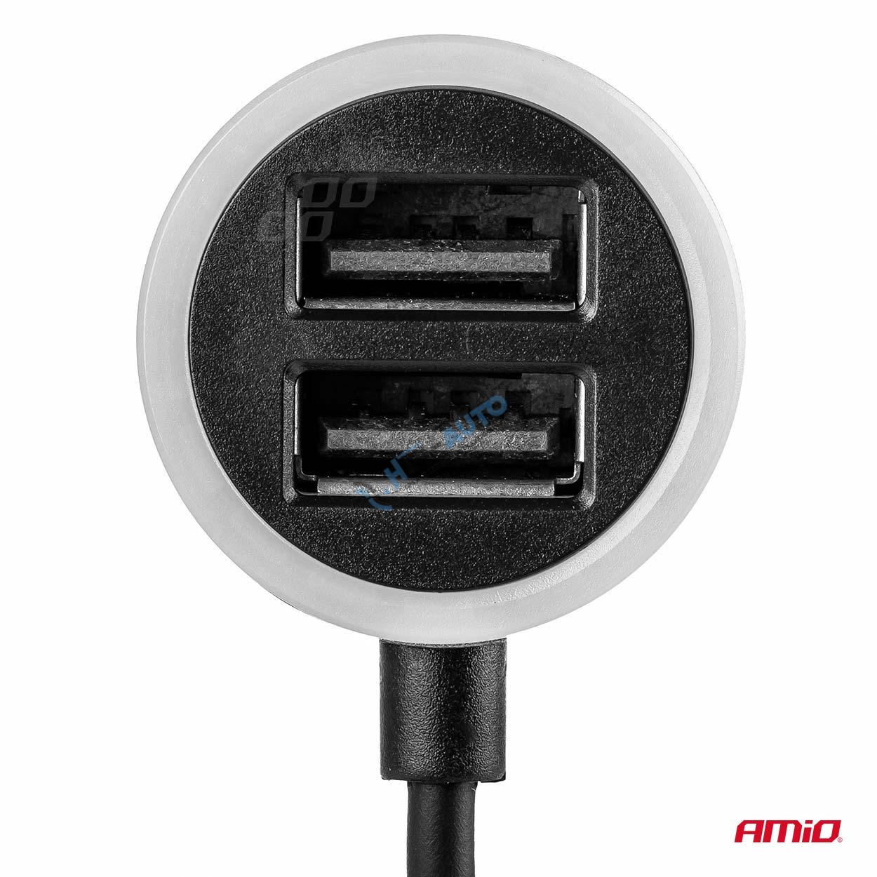 Nabíjačka do auta 12/24V Micro C + 2x USB 2.4A PCH PRO-3