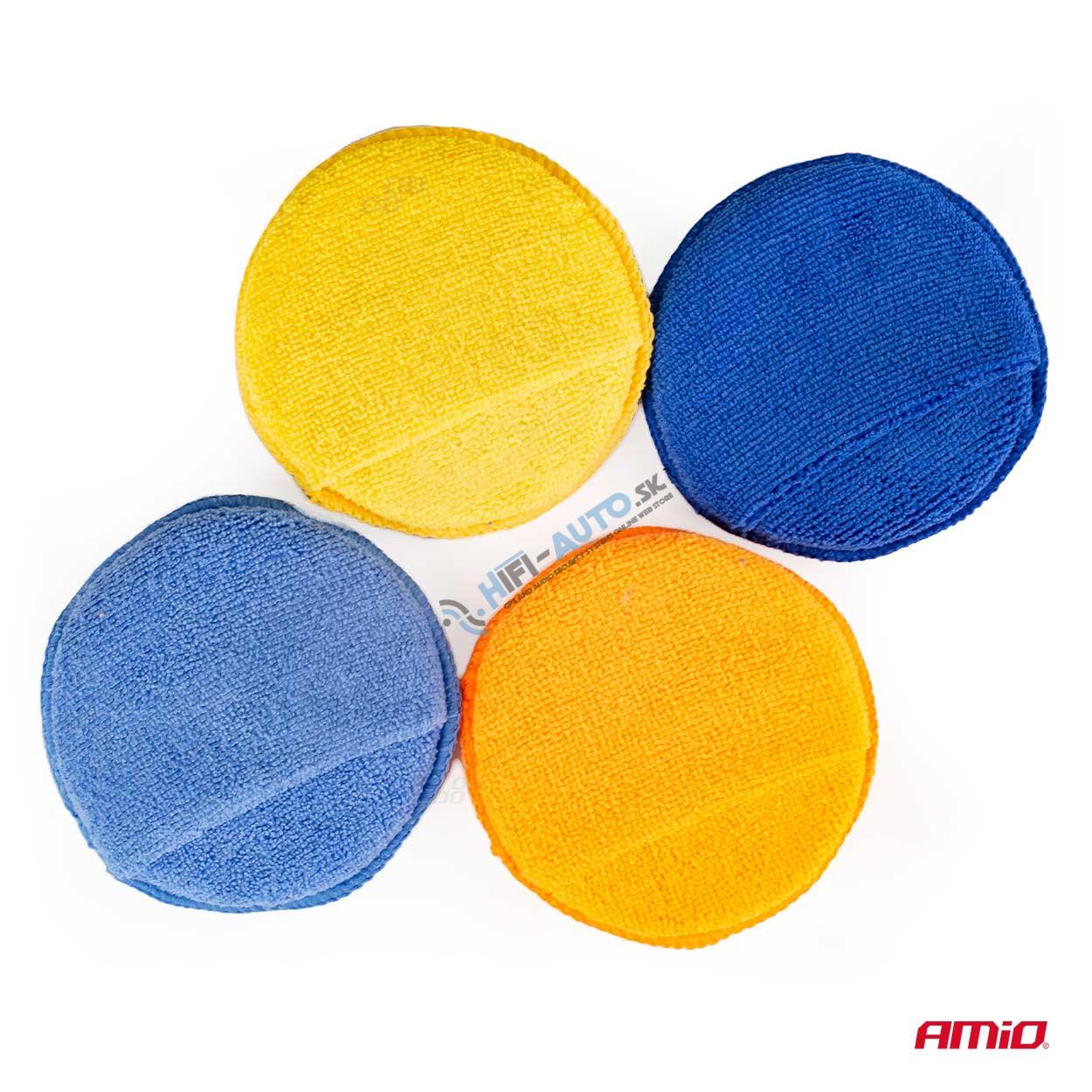 Sada okrúhlych leštidiel z mikrovlákna s vreckom na prsty 4x125 mm