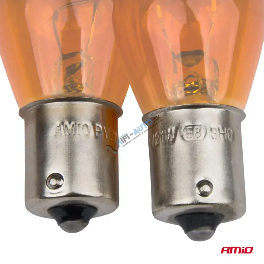 Halogénové žiarovky PY21W BAU15S 12V AMBER 2ks blister