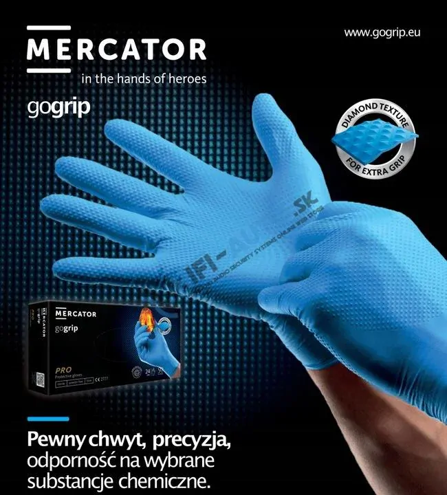 Nitrilové rukavice GoGrip modré veľkosť L, 50 ks