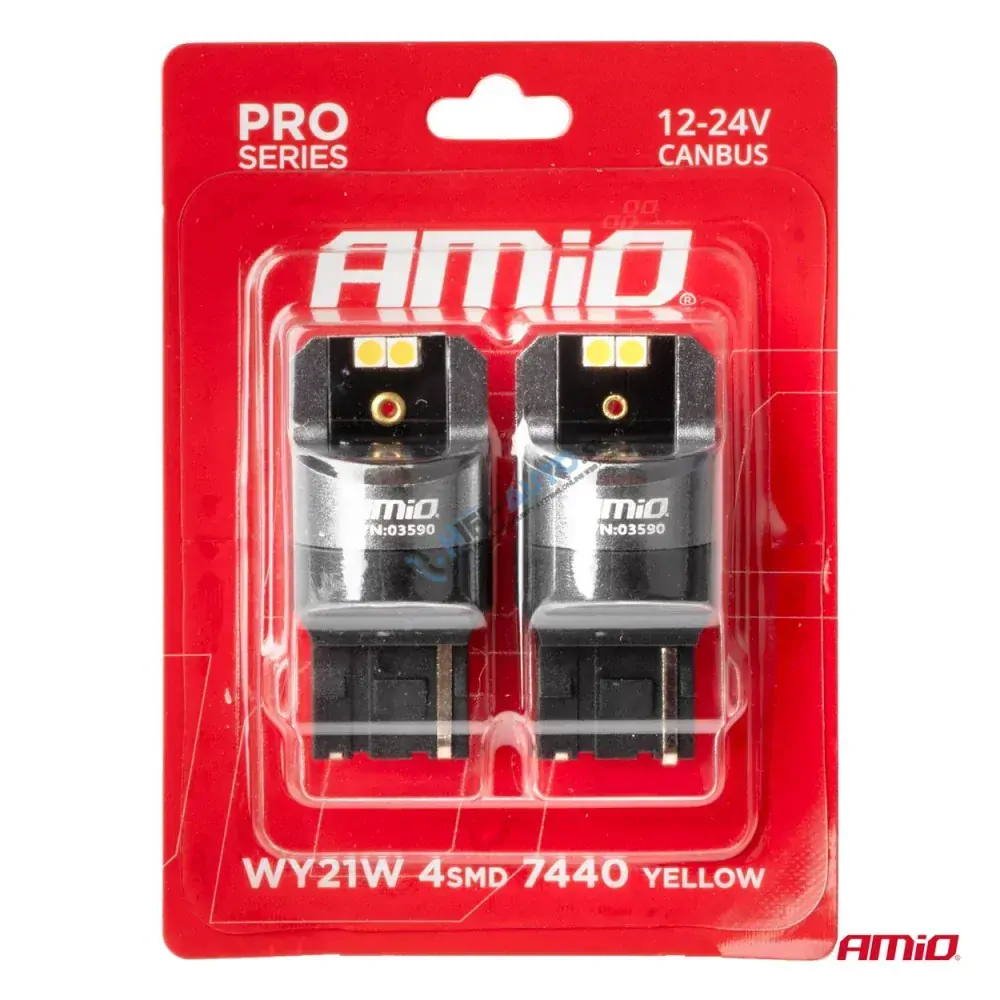 LED CANBUS PRO series 7440 WY21W 4x3030 SMD Yellow 12/24V