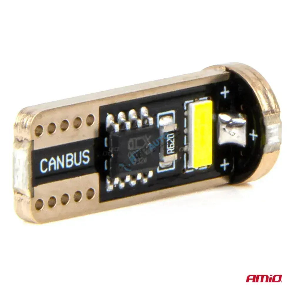 LED žiarovka CANBUS T10e W5W 3x2055 SMD White 12V/24V