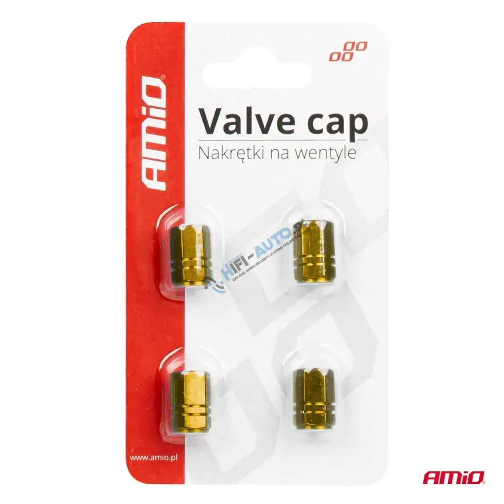 Hliníkové krytky na ventil žltá 4 ks