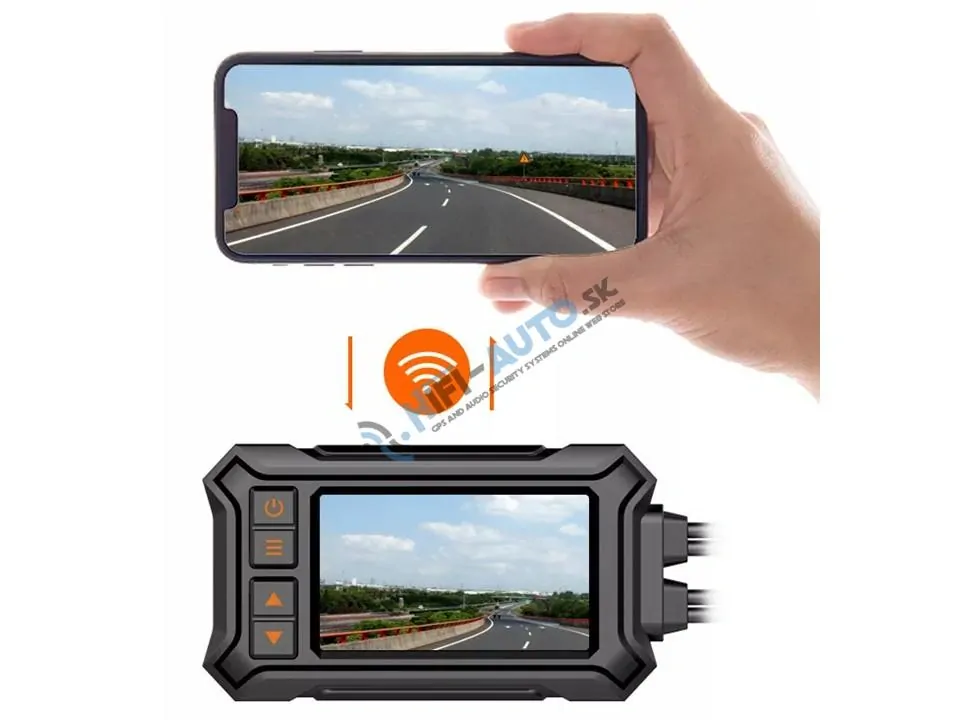 Motocyklová kamera DUAL FULL HD, 3" LCD, IP67 s GPS