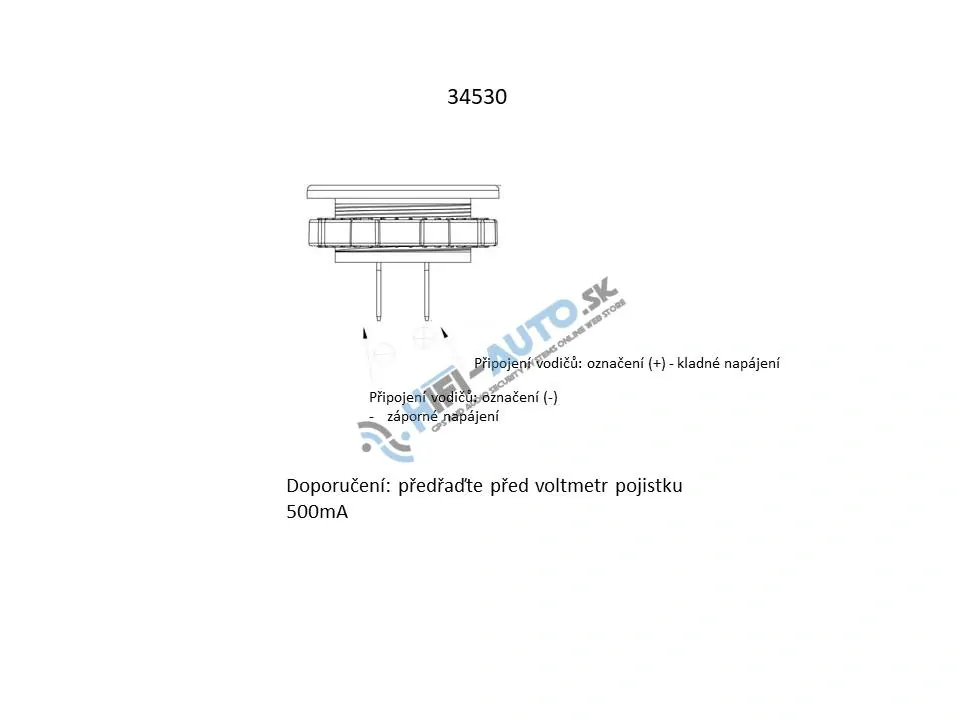 Digitálny voltmeter 5-48V biely